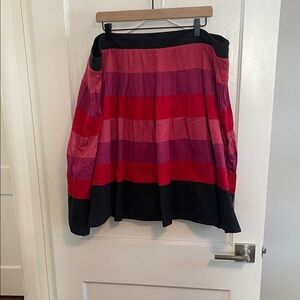 eShakti Red and Pink A-Line Skirt